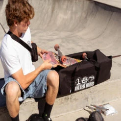 187 KILLER PADS ARSENAL DUFFEL BAG -Modern Skate Store 187 Arsenal Duffel Bag lifestyle photo trevor farrow 4 2024 1024x1024 a79ab67d 8a7a 4557 82b0 c40691f6f080