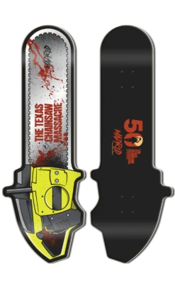 MADRID X TEXAS CHAINSAW MASSACRE CHAINSAW SHAPE SKATEBOARD DECK