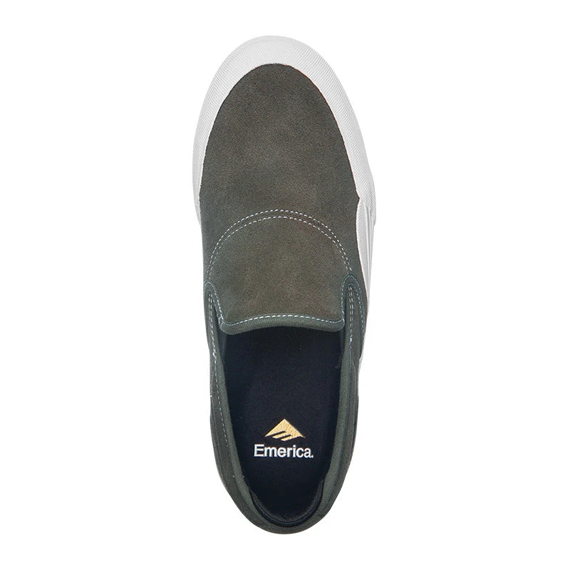 EMERICA WINO G6 SLIP-ON MEN'S SHOES EMERICA WINO G6 SLIP-ON MEN'S SHOES -Modern Skate Store Emerica WinoSlipOn OliveWhite Top 1800x1800 16b4d400 746a 4fd9 8cbf 86acf7154e31