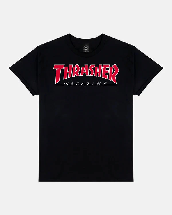 THRASHER OUTLINED T-SHIRT THRASHER OUTLINED T-SHIRT -Modern Skate Store OUTLINED BLACK SHIRT 1
