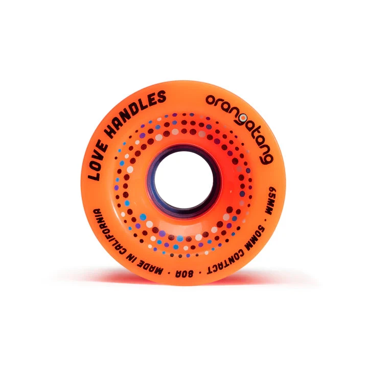 ORANGATANG LOVE HANDLES LONGBOARD WHEELS ORANGATANG LOVE HANDLES LONGBOARD WHEELS -Modern Skate Store Orangatang Love Handles front 80a Orange 2048p
