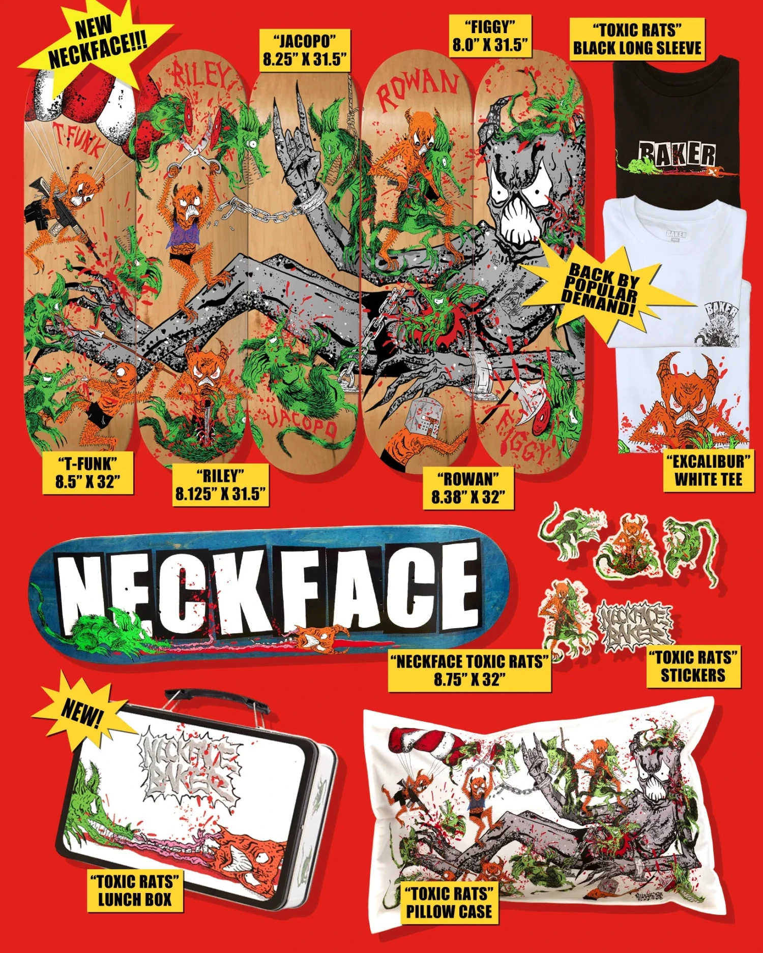 BAKER TOXIC RATS SKATEBOARD DECK BAKER TOXIC RATS SKATEBOARD DECK -Modern Skate Store Spring 24 Page 02