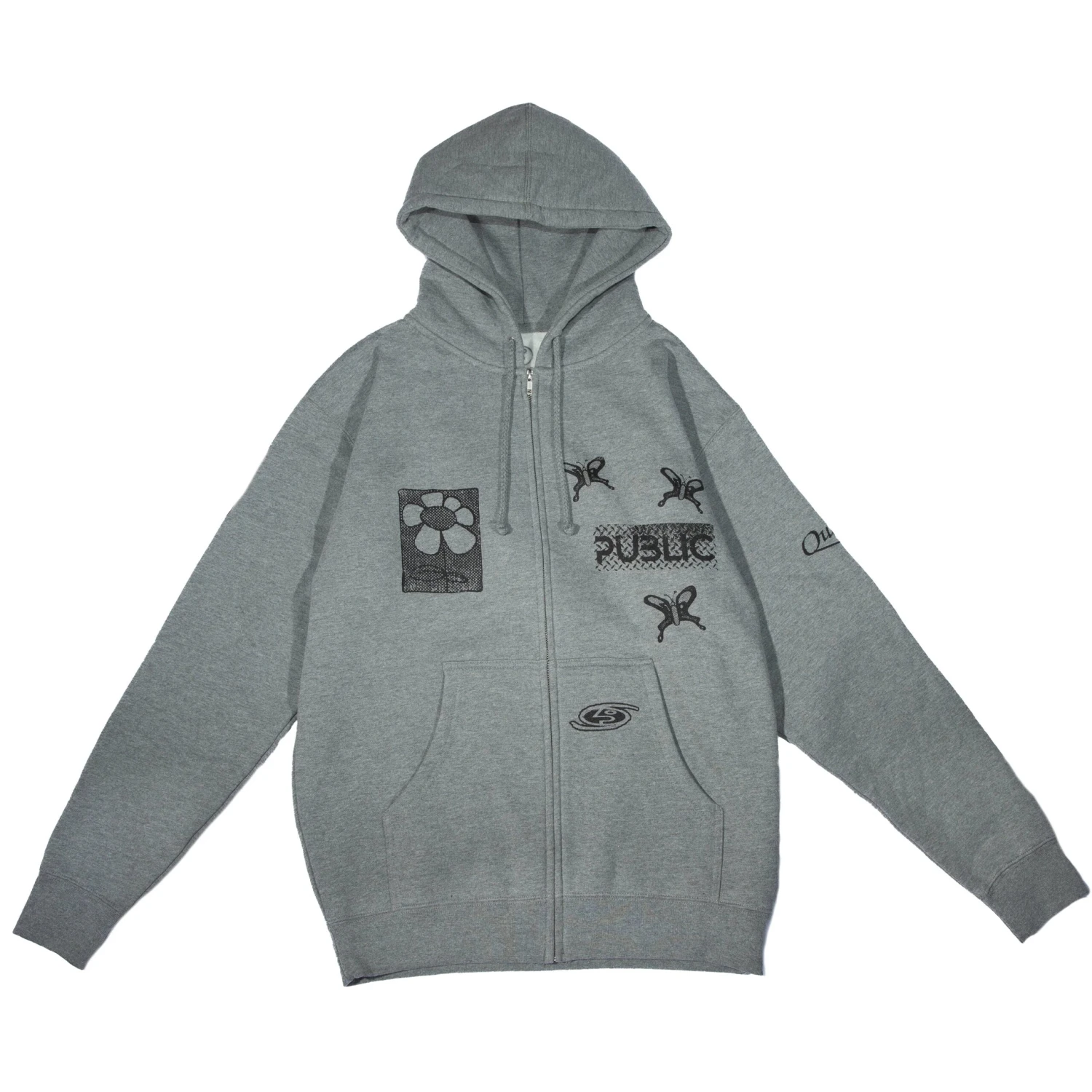 PUBLIC SUM ZIP HOODIE PUBLIC SUM ZIP HOODIE -Modern Skate Store Sum ZipUp Gray scaled