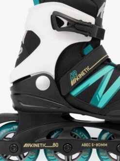 K2 KINETIC 80 WOMEN'S 2022-BLACK/TURQUOISE -Modern Skate Store k2skates 2223 kinetic 80 w black turquoise 3