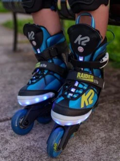K2 RAIDER BEAM KIDS INLINE SKATES -Modern Skate Store k2skates 2223 raider beam blue action 2