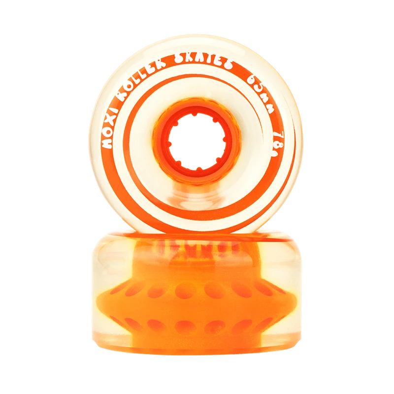 MOXI CLASSIC OUTDOOR ROLLERSKATE WHEELS(4-PK) MOXI CLASSIC OUTDOOR ROLLERSKATE WHEELS(4-PK) -Modern Skate Store moxi wheels classicoutdoor clearclementine stack