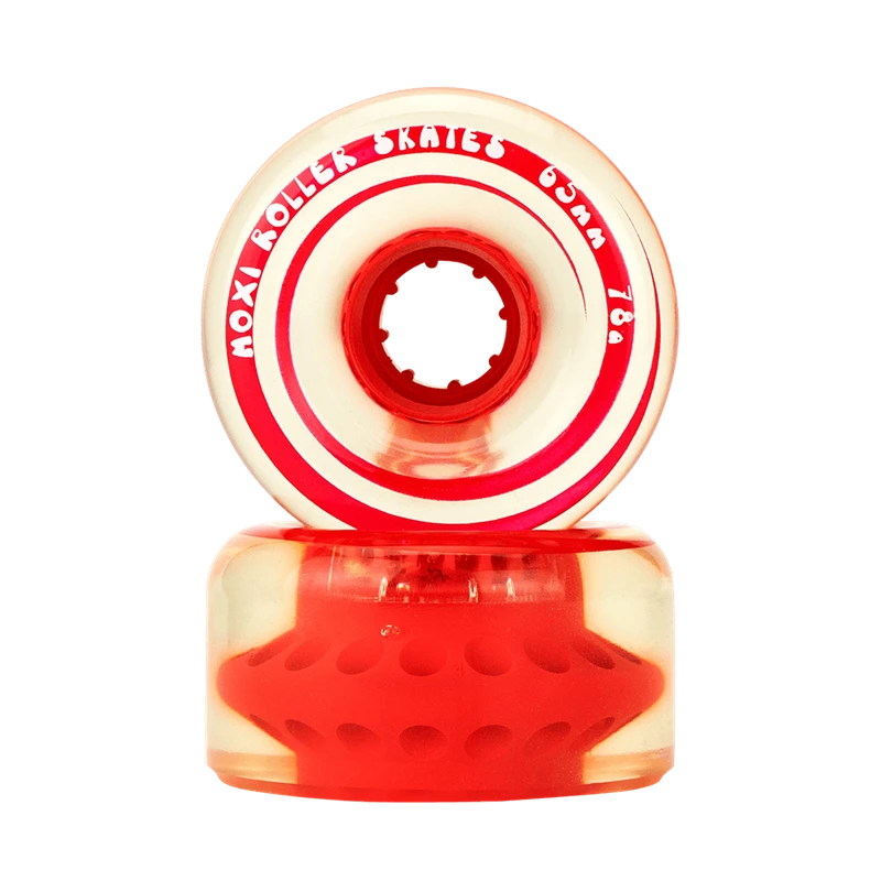 MOXI CLASSIC OUTDOOR ROLLERSKATE WHEELS(4-PK) MOXI CLASSIC OUTDOOR ROLLERSKATE WHEELS(4-PK) -Modern Skate Store moxi wheels classicoutdoor clearpoppy stack