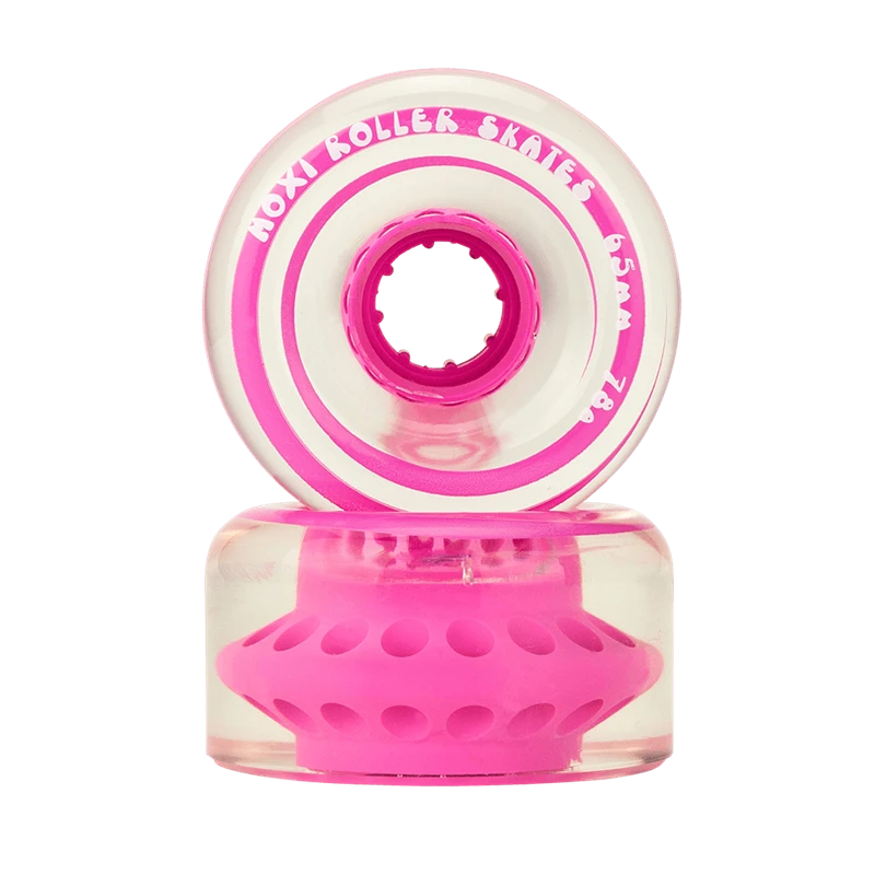 MOXI CLASSIC OUTDOOR ROLLERSKATE WHEELS(4-PK) MOXI CLASSIC OUTDOOR ROLLERSKATE WHEELS(4-PK) -Modern Skate Store moxi wheels classicoutdoor clearstrawberry stack