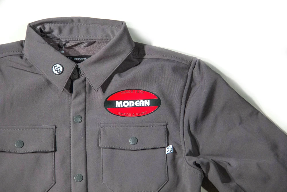 CANDYGRIND x MODERN TECH WORKSHIRT - GREY CANDYGRIND X MODERN TECH WORKSHIRT - GREY -Modern Skate Store workshirt2